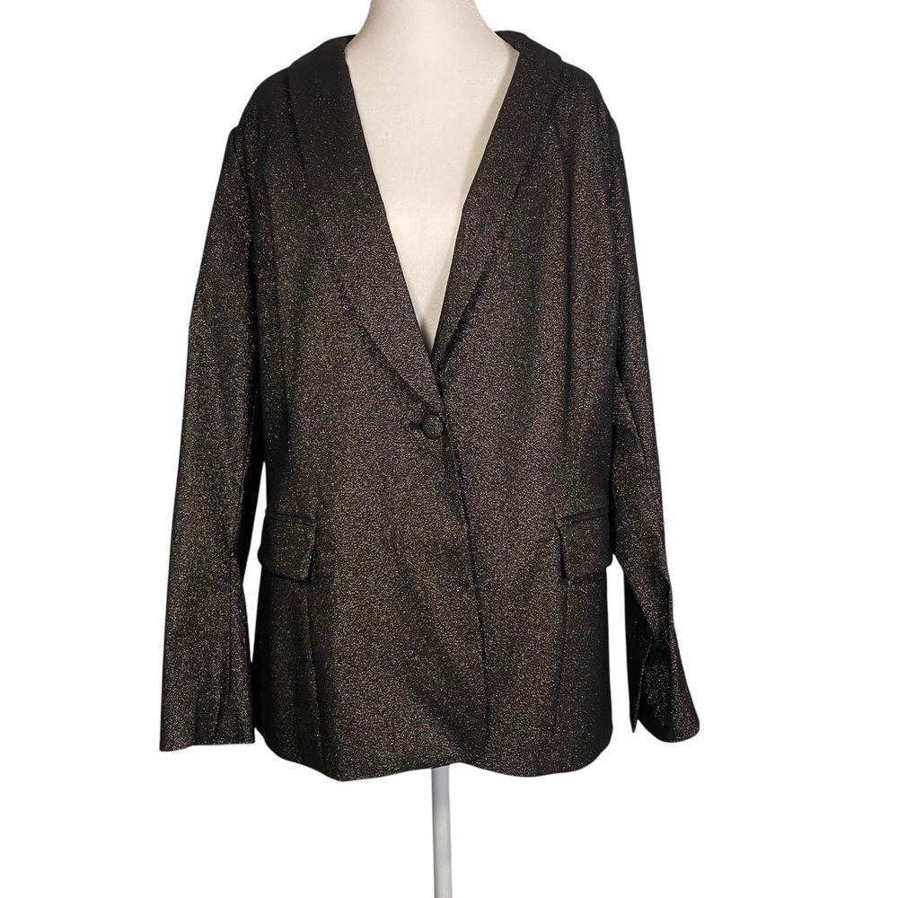 Lane Bryant The Bryant Blazer Sparkle Career Jacket Party Occasion Size 16‎